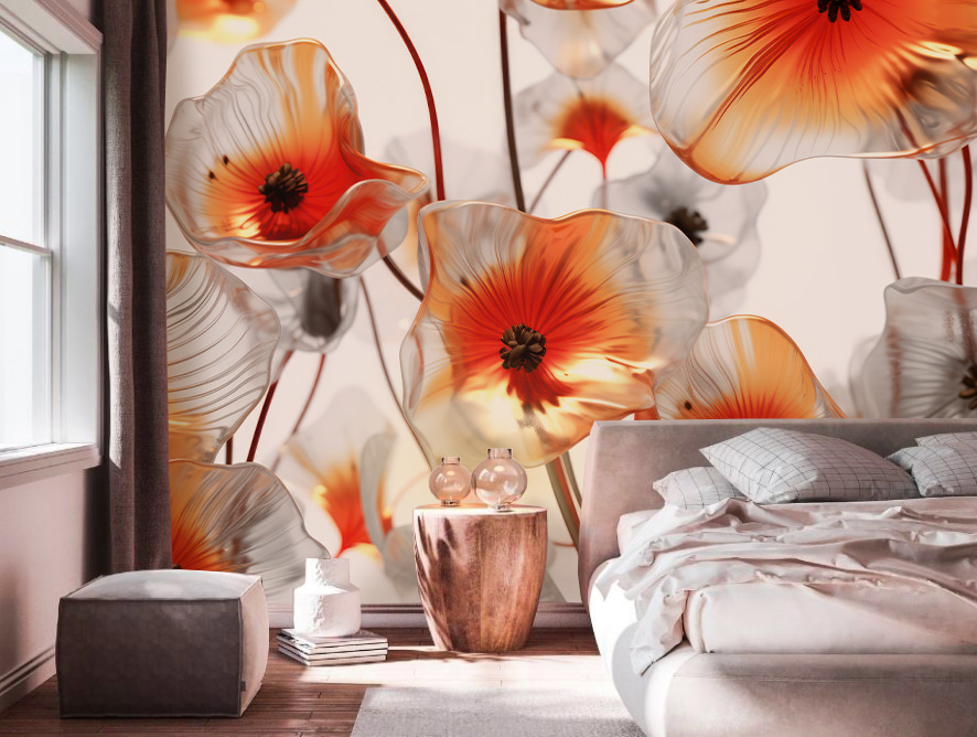 Orange flower cups — interior 2