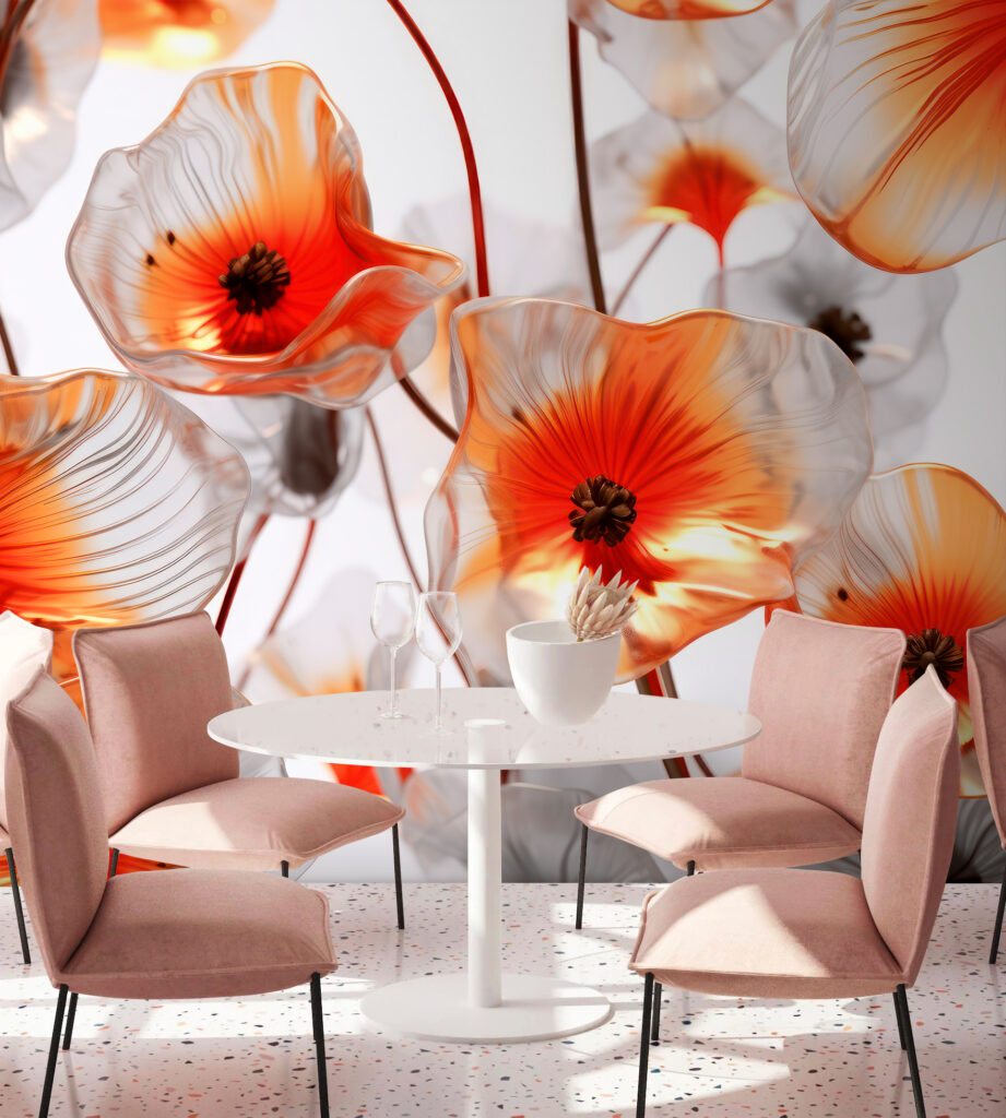 Orange flower cups — interior 4