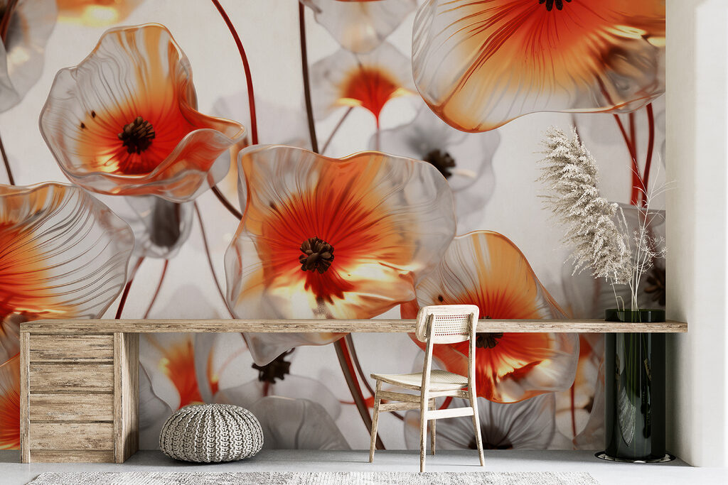 Orange flower cups — interior 6