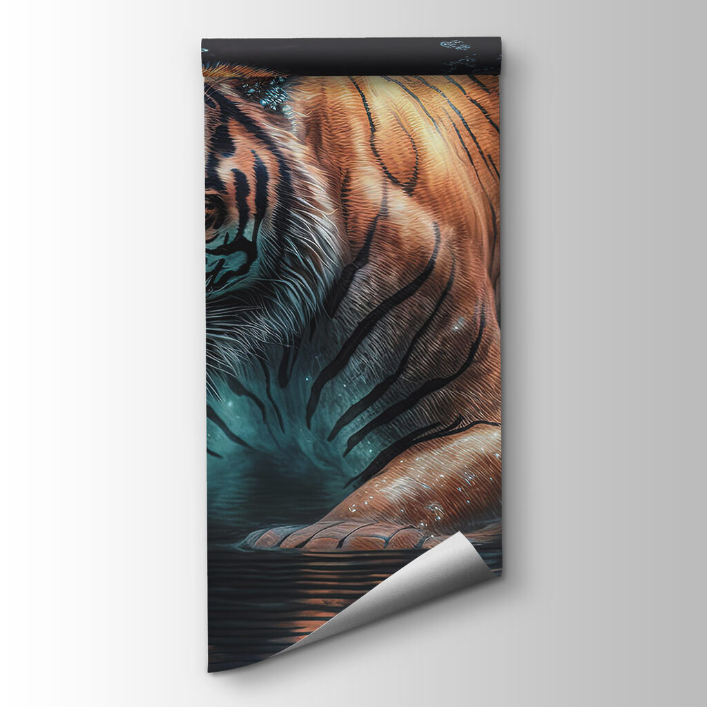 Tiger wading through water — product view