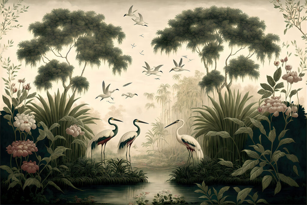Herons between symmetrical trees — full design