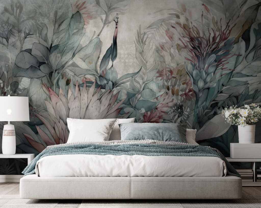 Wild Garden Watercolour in an interior