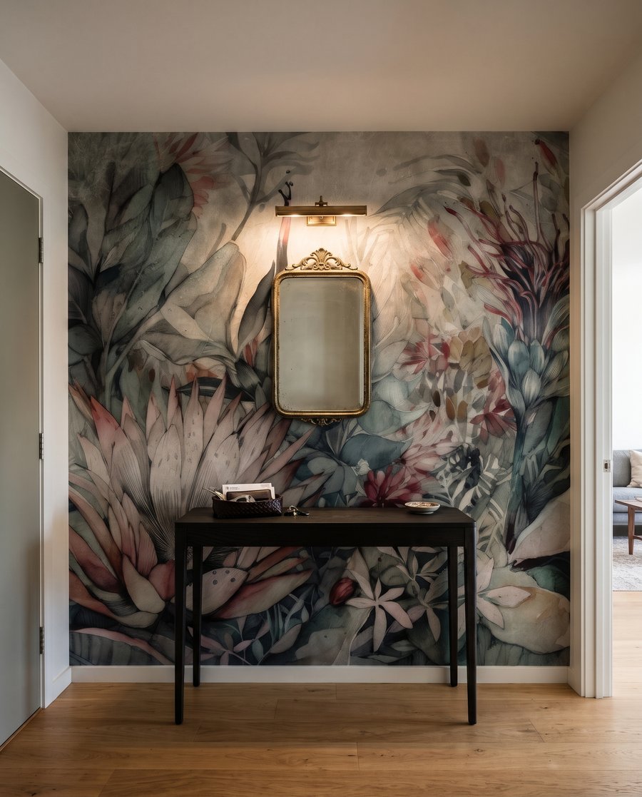 Wild Garden Watercolour in an interior