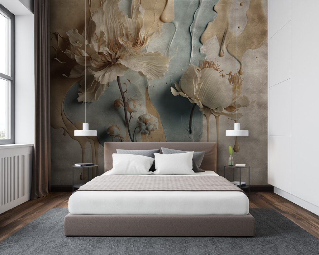 Dripping earth-tone flowers — interior 2