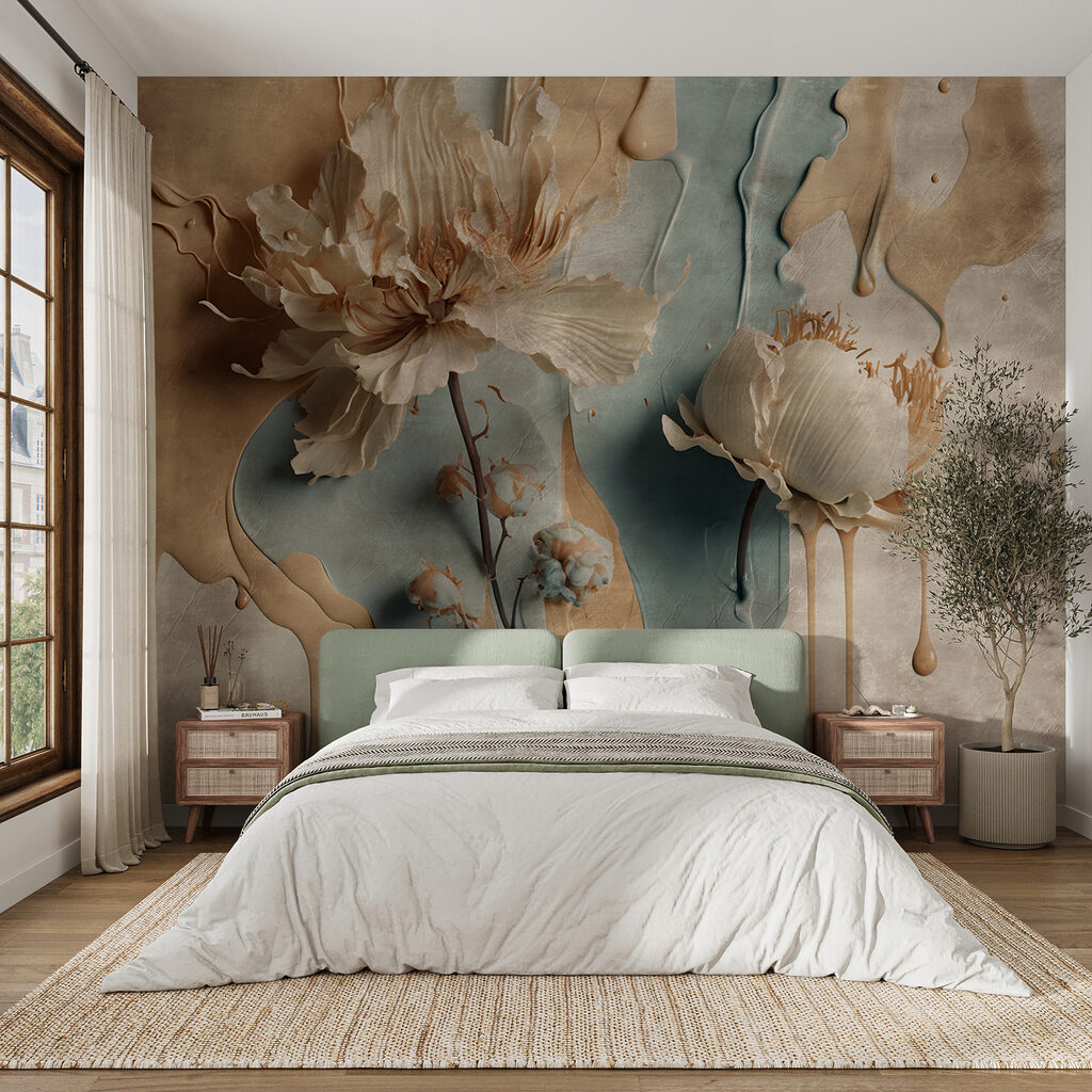 Dripping earth-tone flowers — interior 4