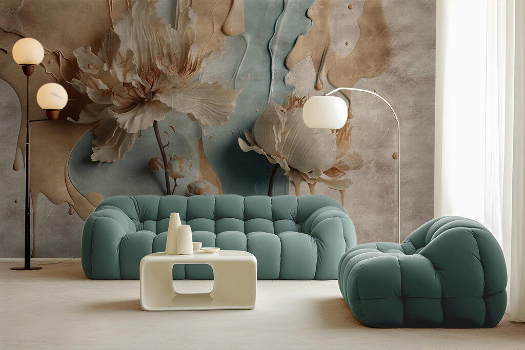 Dripping earth-tone flowers — interior 5