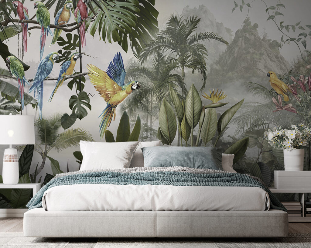 Birds of the Tropics in an interior