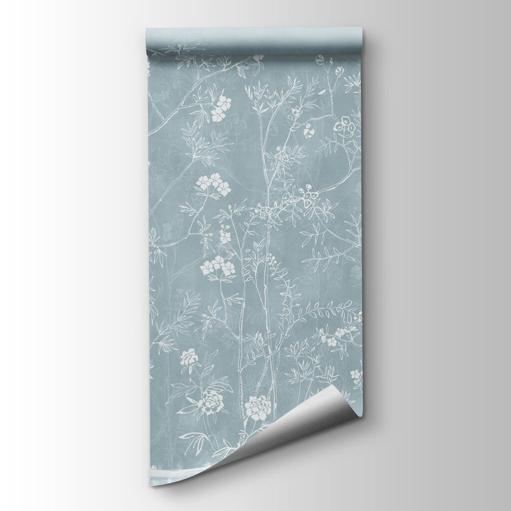 Flowers on mist blue — product view