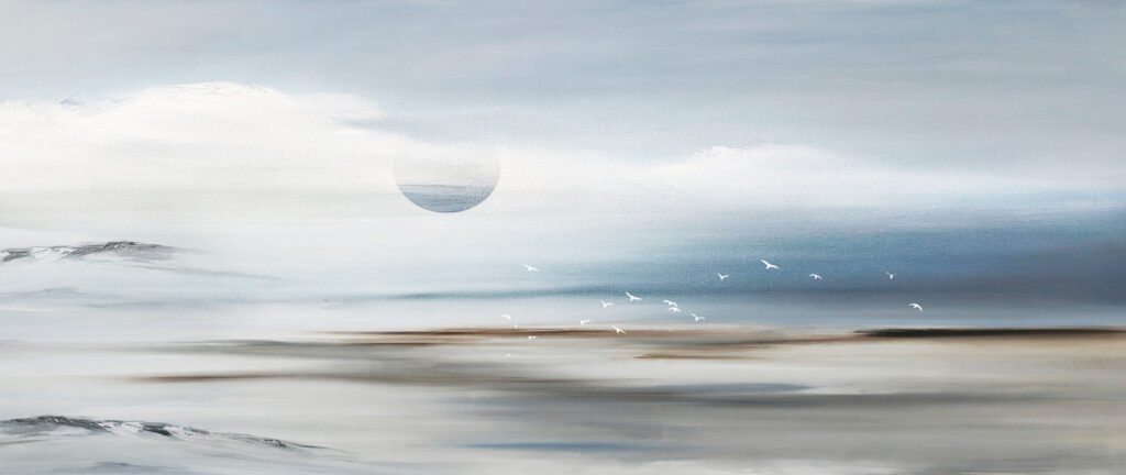 Moon above the beach — full design