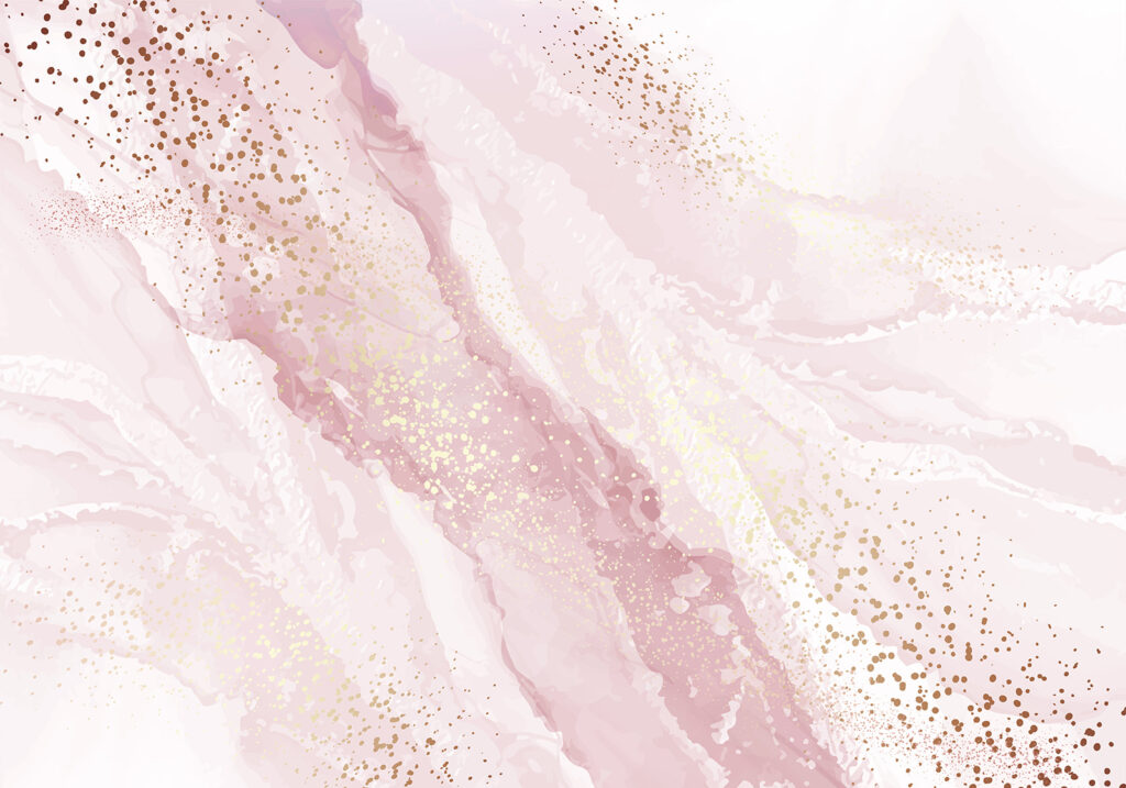 Pink streams, gold specks — full design