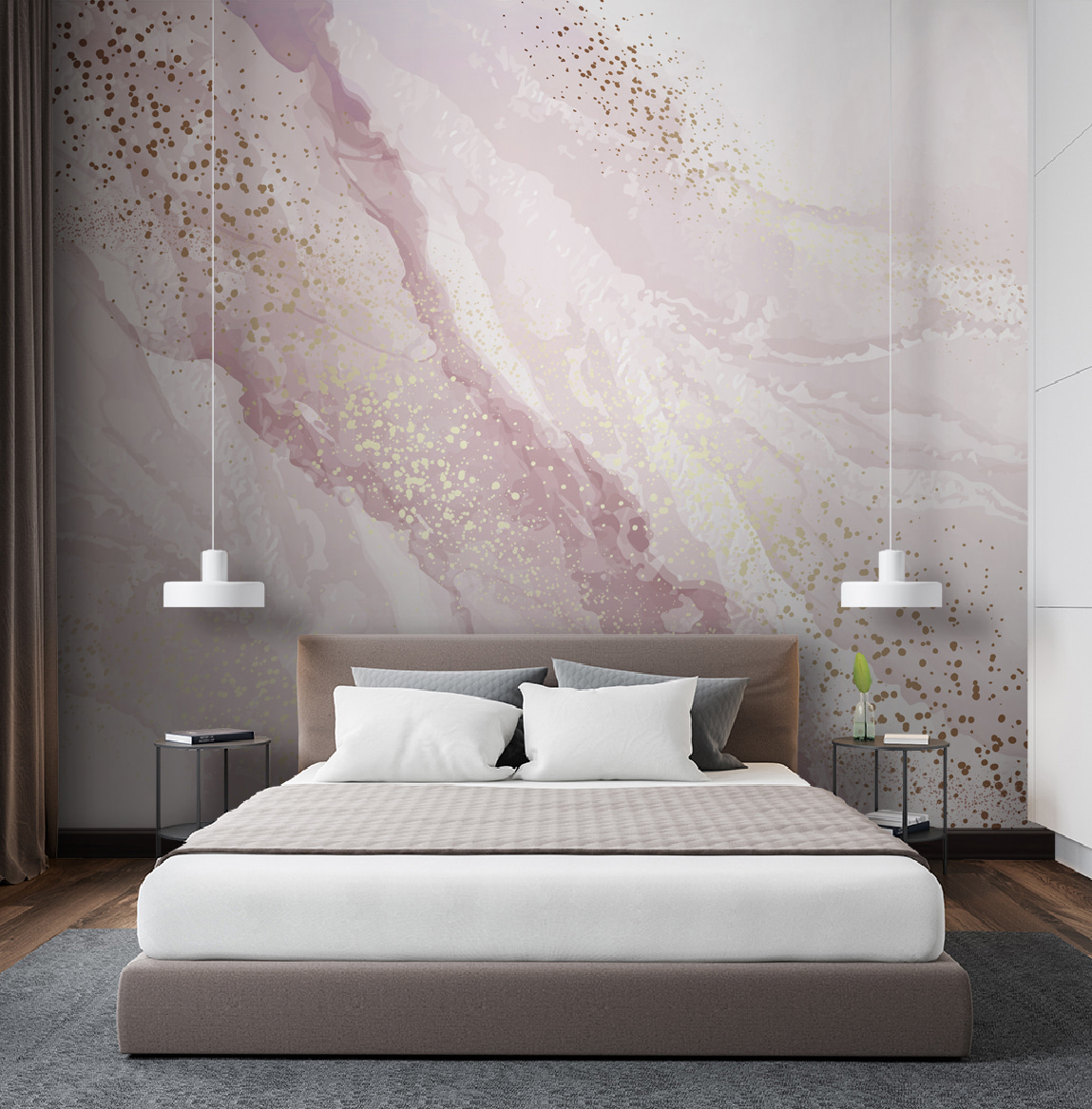 Pink streams, gold specks — interior 3