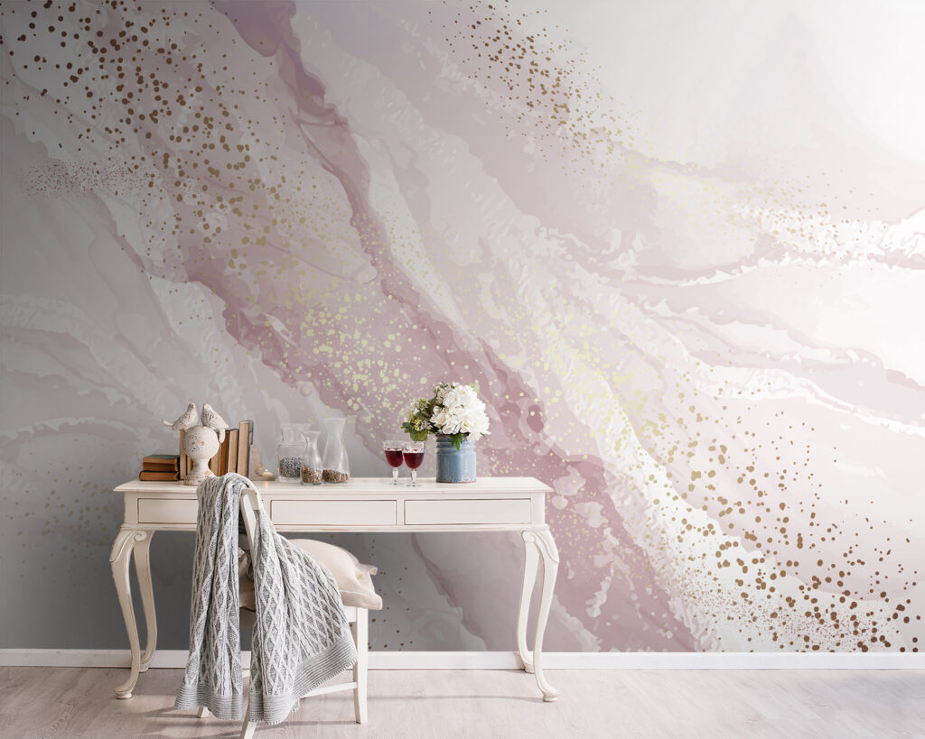 Pink streams, gold specks — interior 6