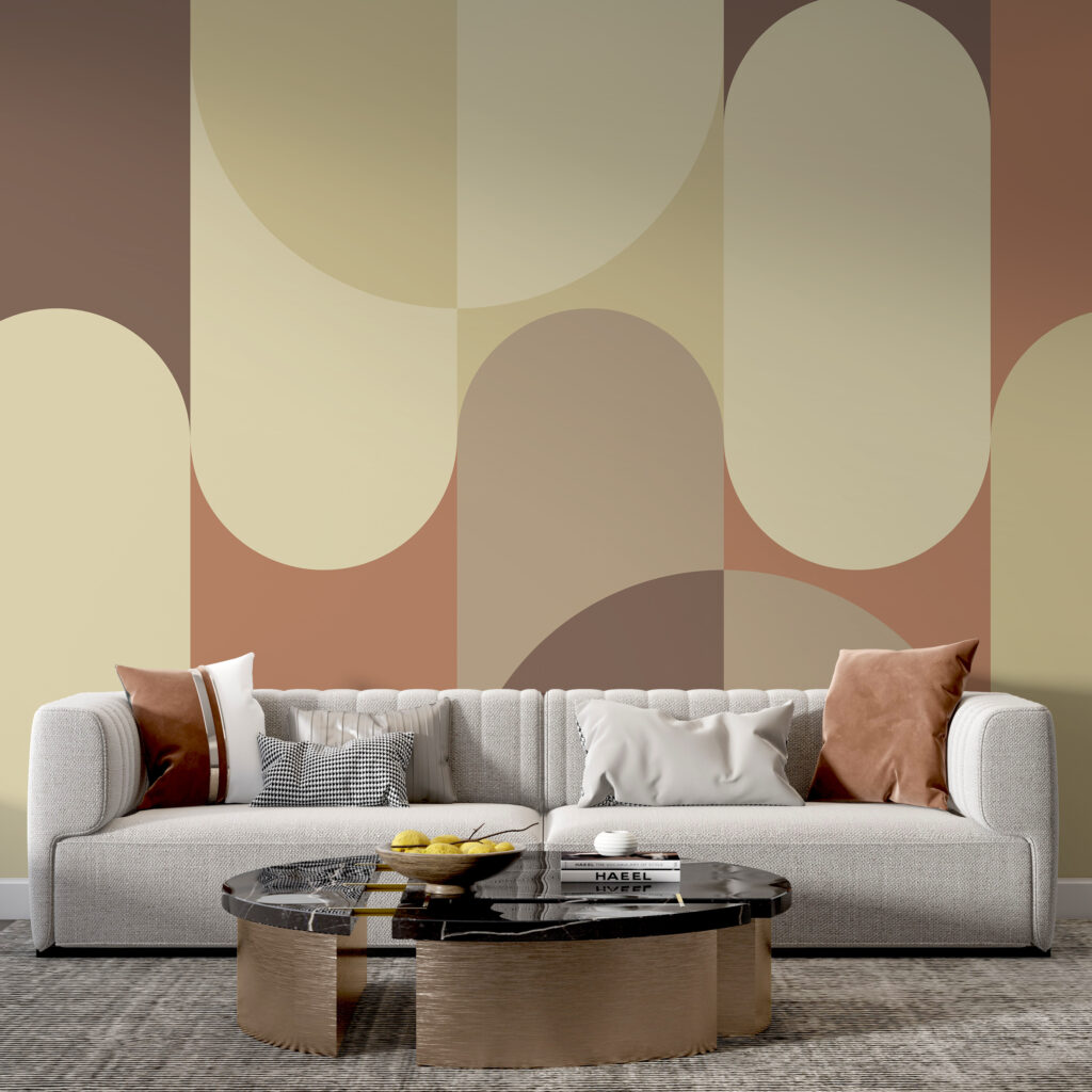 Round earth-toned bands — interior 3