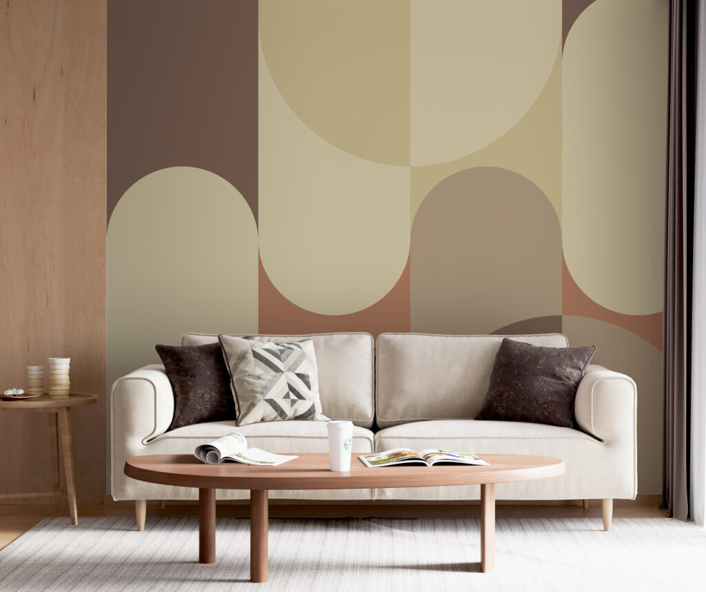 Round earth-toned bands — interior 6
