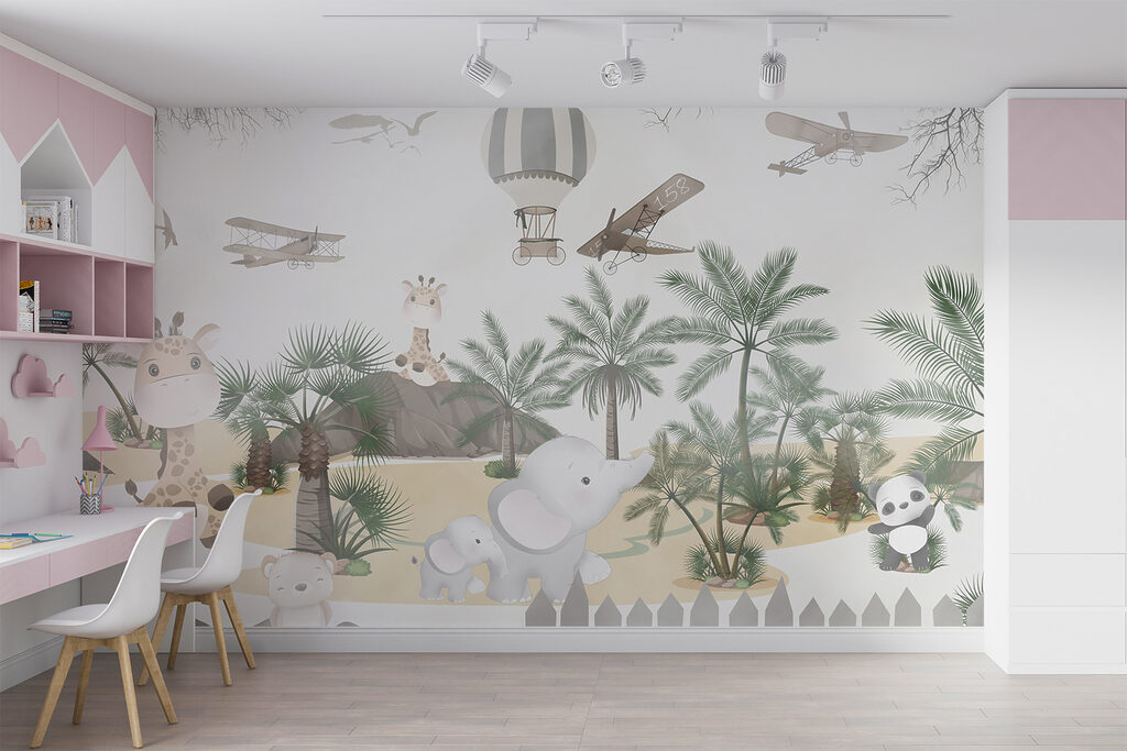 Safari animals behind fence — interior 5