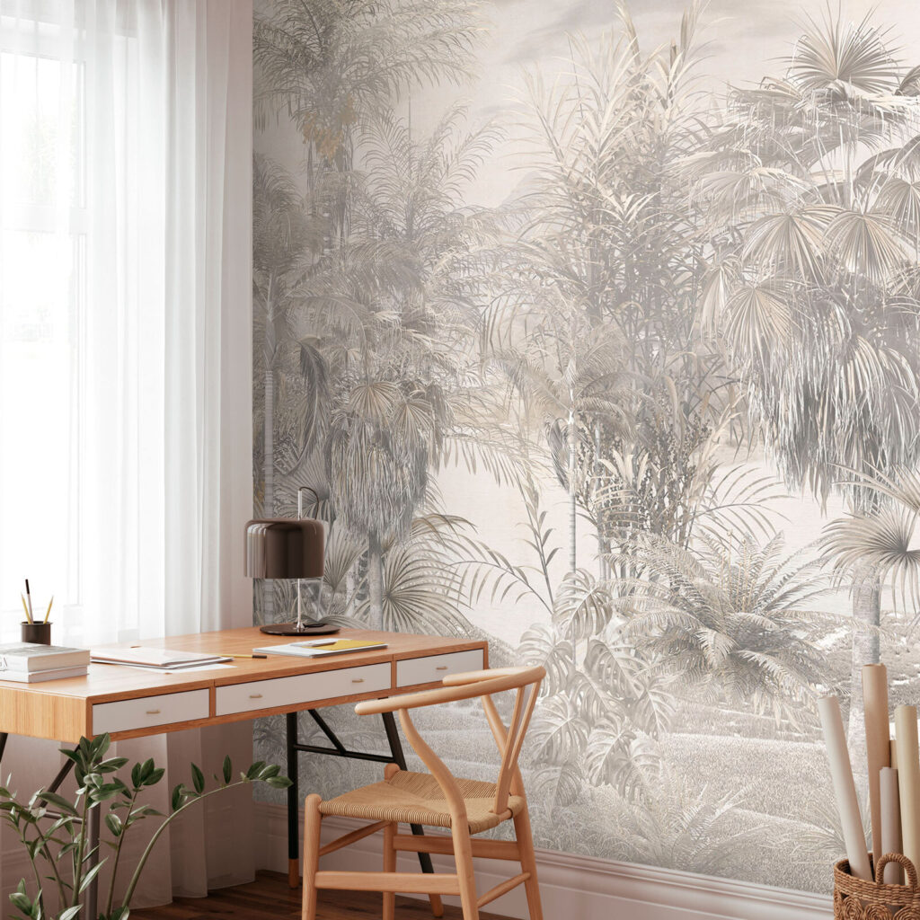 Palm Garden Etching in an interior