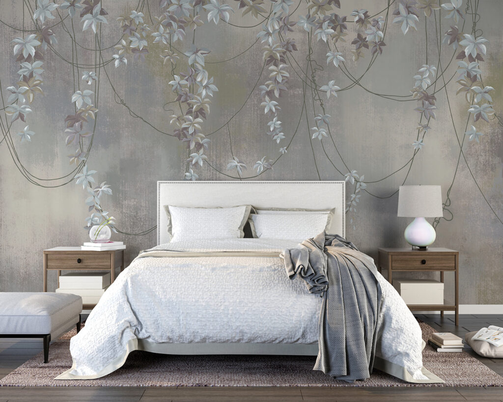 Flower garlands on grey — interior 2