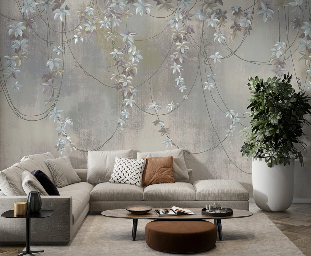Flower garlands on grey — interior 5