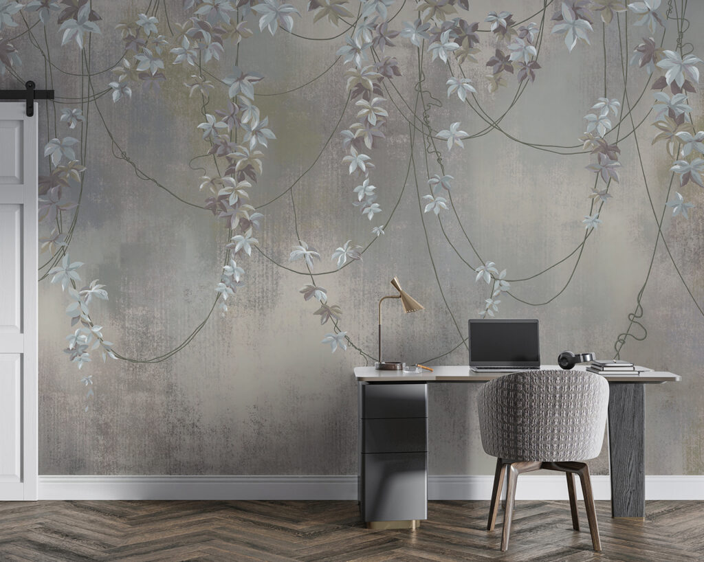 Flower garlands on grey — interior 7