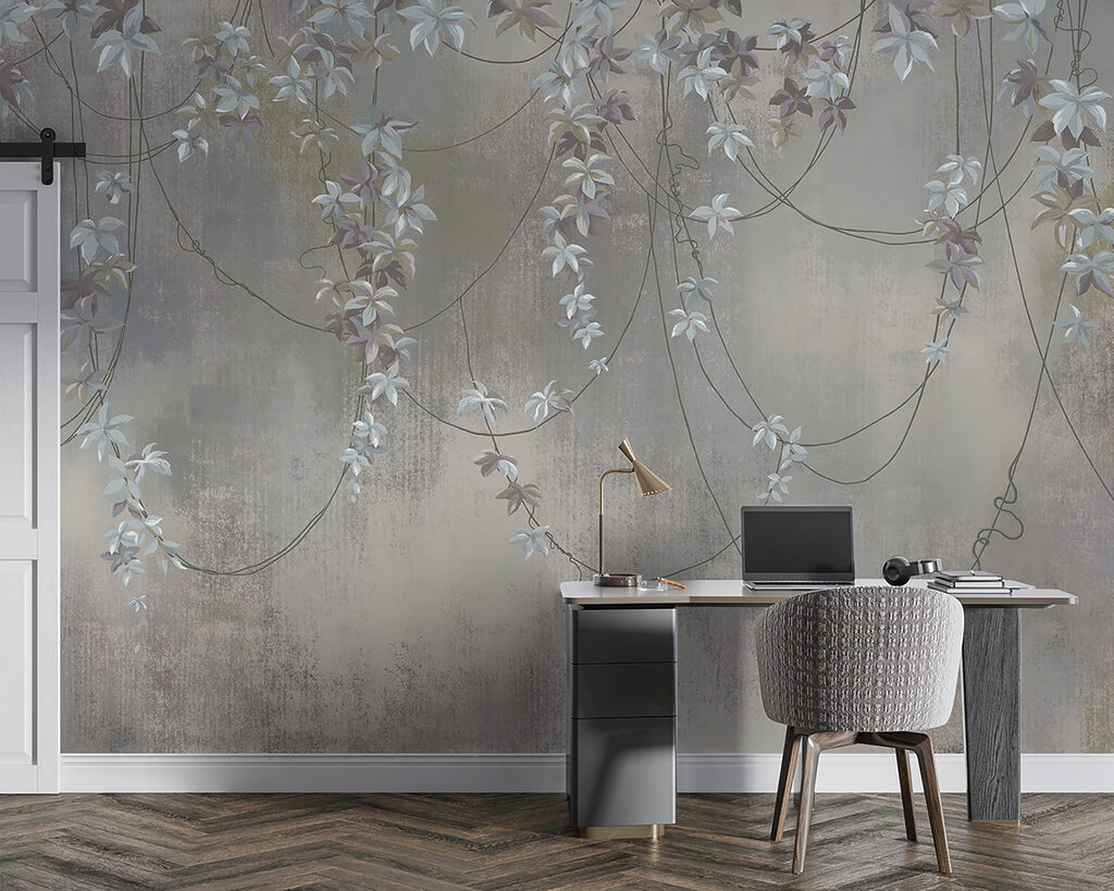 Flower garlands on grey — interior 8