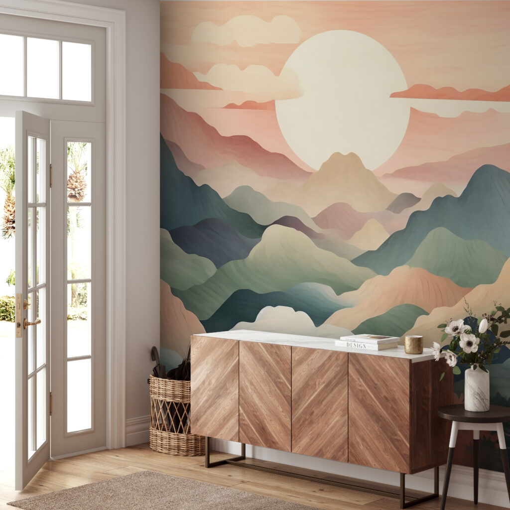 Sun between mountain layers — interior 3