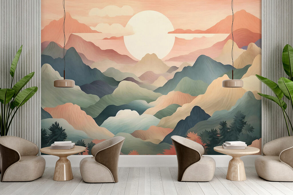 Sun between mountain layers — interior 5