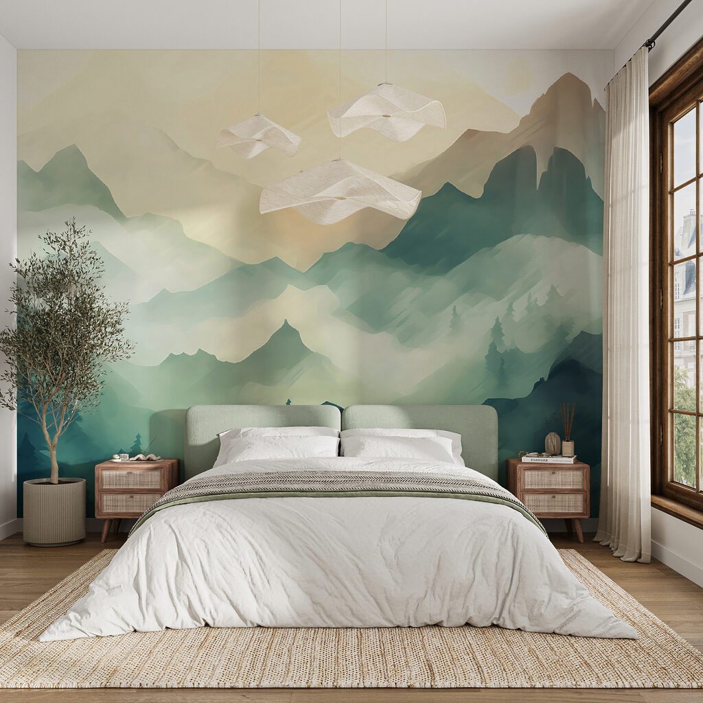 Green mountains in watercolour — interior 4