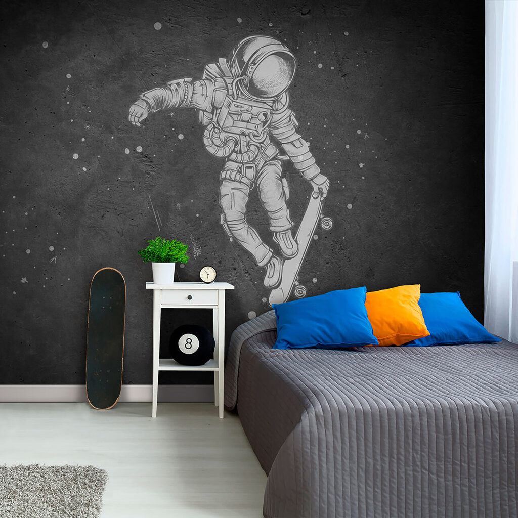 Astronaut on a skateboard — interior 4