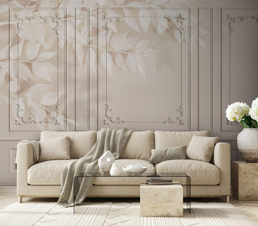 Leaves over wall panels — interior 1