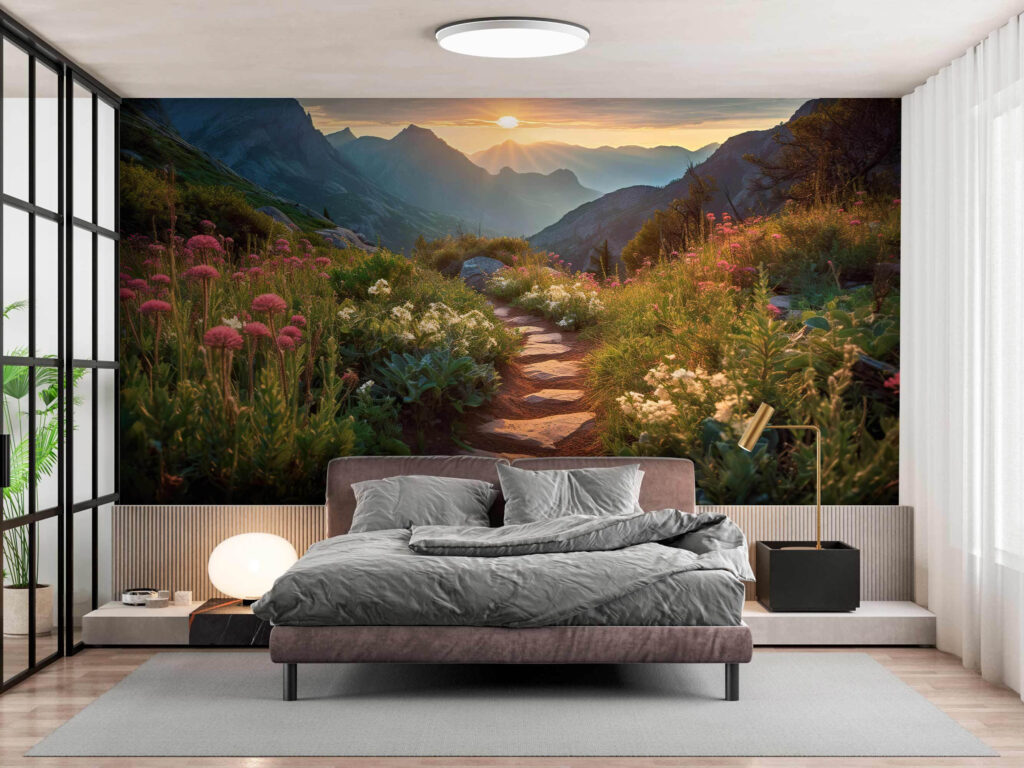 Mountain path, golden dusk — interior 1