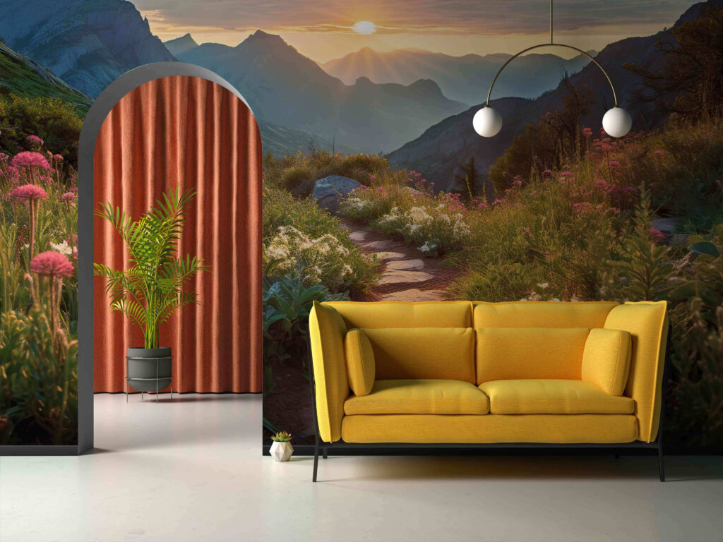 Mountain path, golden dusk — interior 2