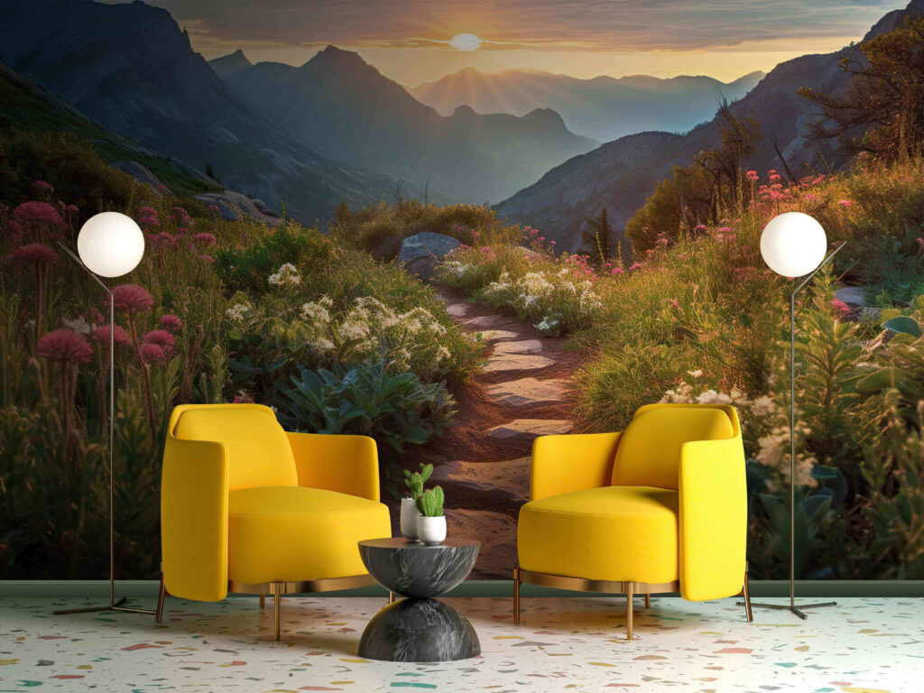 Mountain path, golden dusk — interior 3