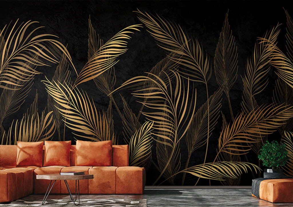 Fronds After Dark in an interior