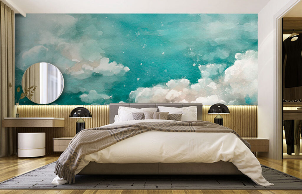 Clouds in turquoise sky — interior 2