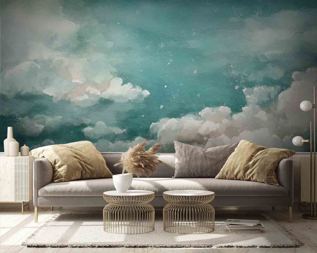Clouds in turquoise sky — interior 1