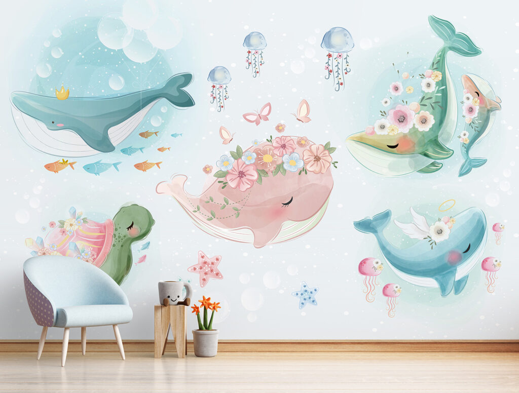 Little Floral Whales in an interior