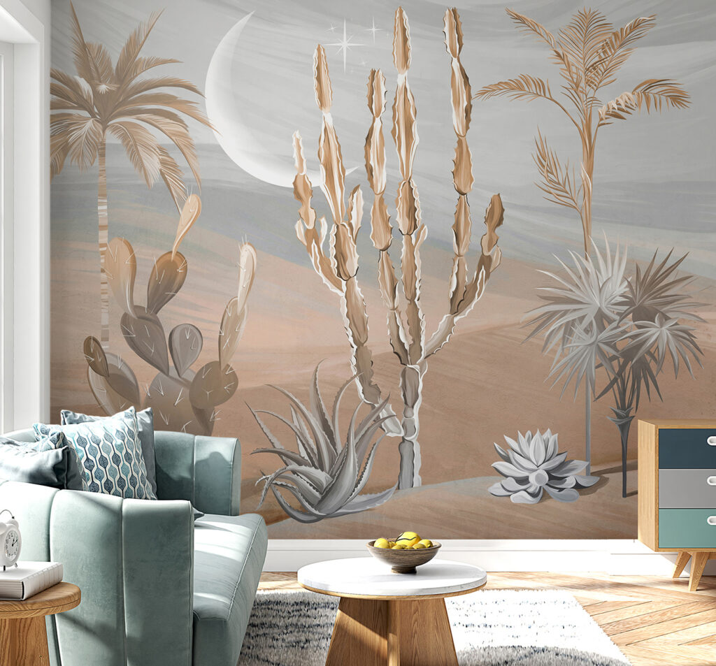 Desert cacti by moonlight — interior 4