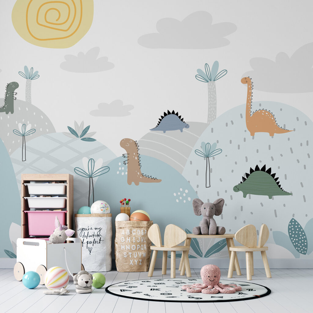 Dinosaurs by a volcano — interior 4