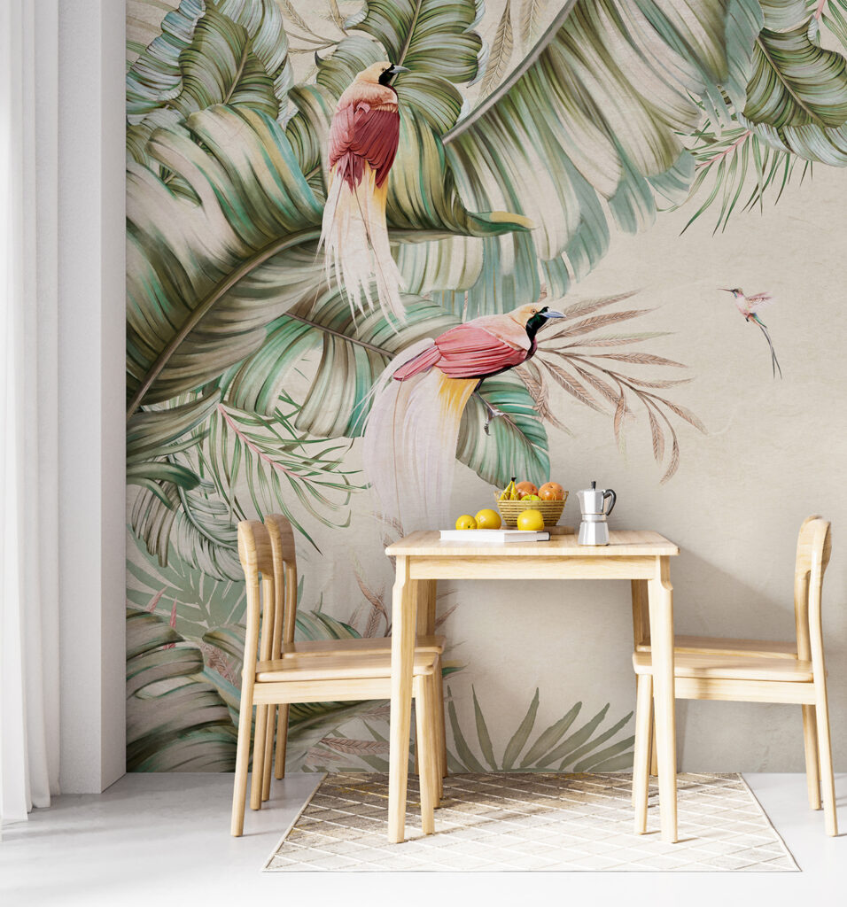Parrot among palm leaves — interior 4