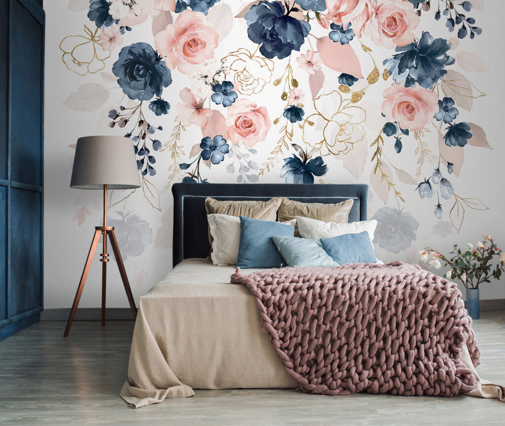 Pink and blue flowers — interior 2