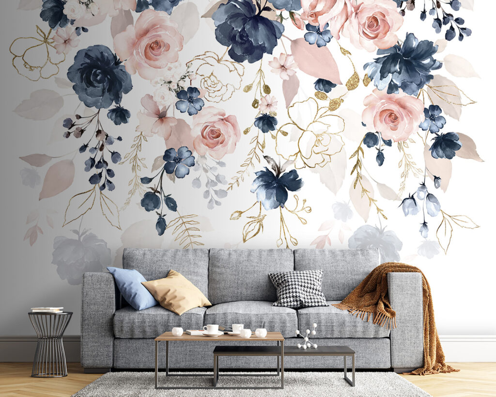 Pink and blue flowers — interior 6