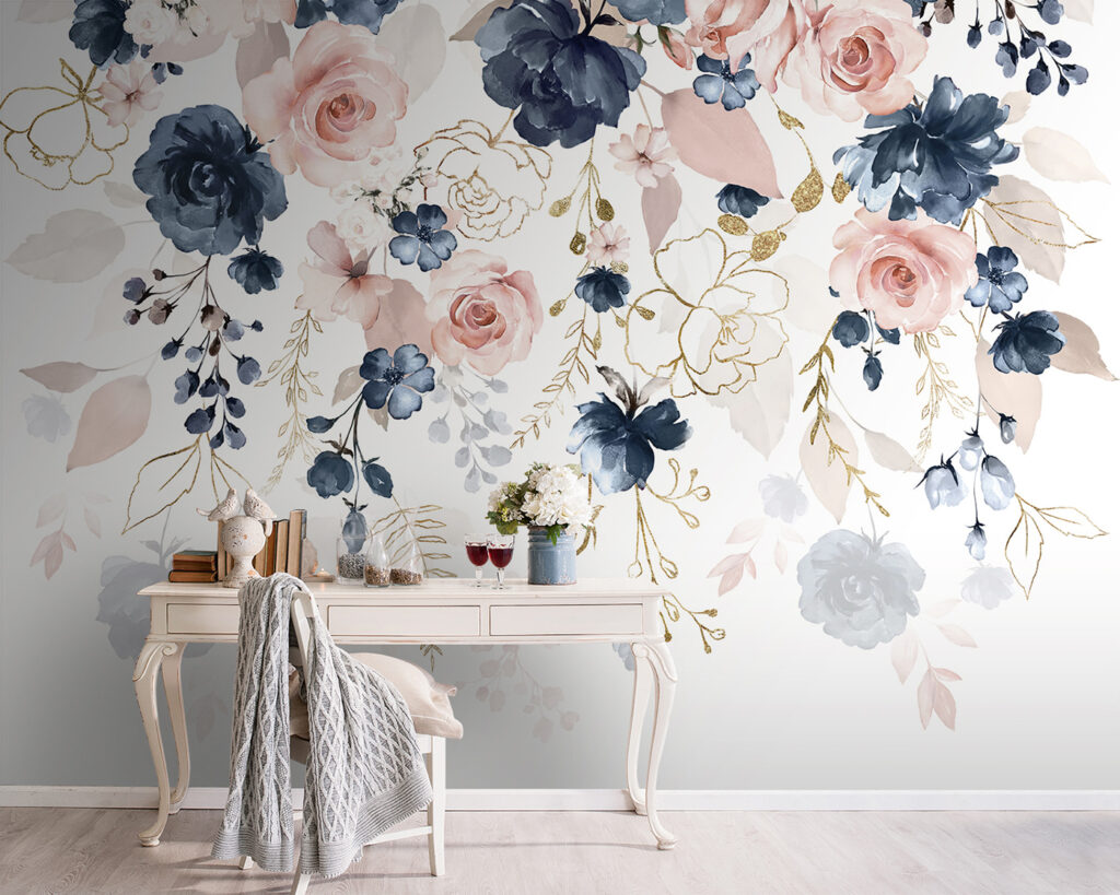 Pink and blue flowers — interior 4