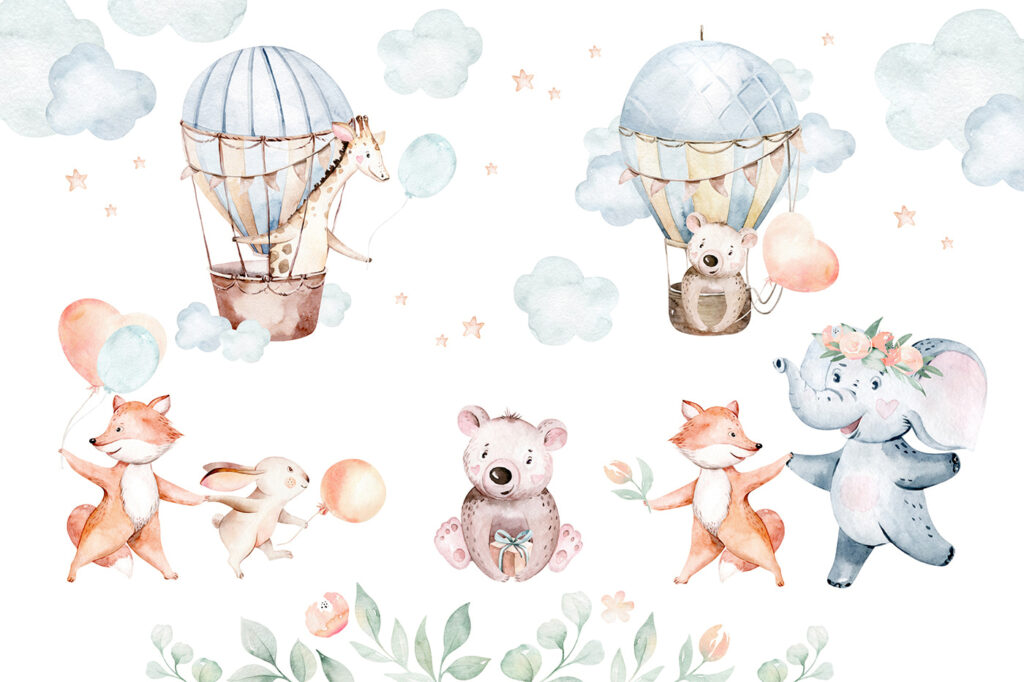 Woodland Balloon Friends — full design