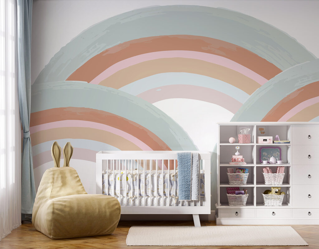 Rainbows in pastel streaks — interior 1