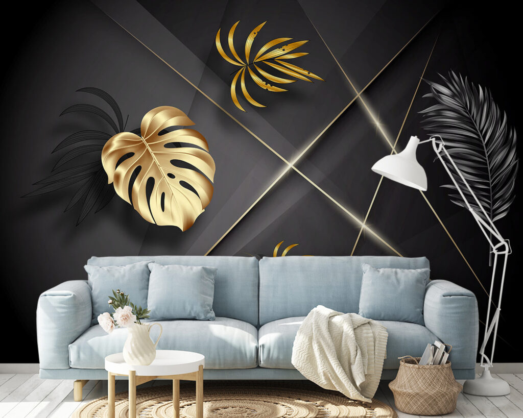 Gold leaves over black — interior 2
