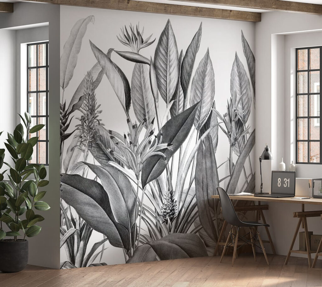Tropical Engraving in an interior