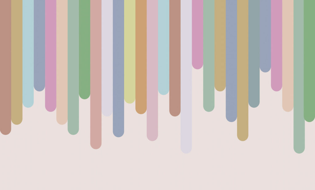 Pastel bands, round ends — full design