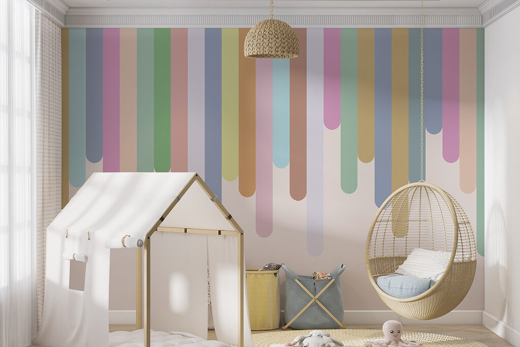 Pastel bands, round ends — interior 3