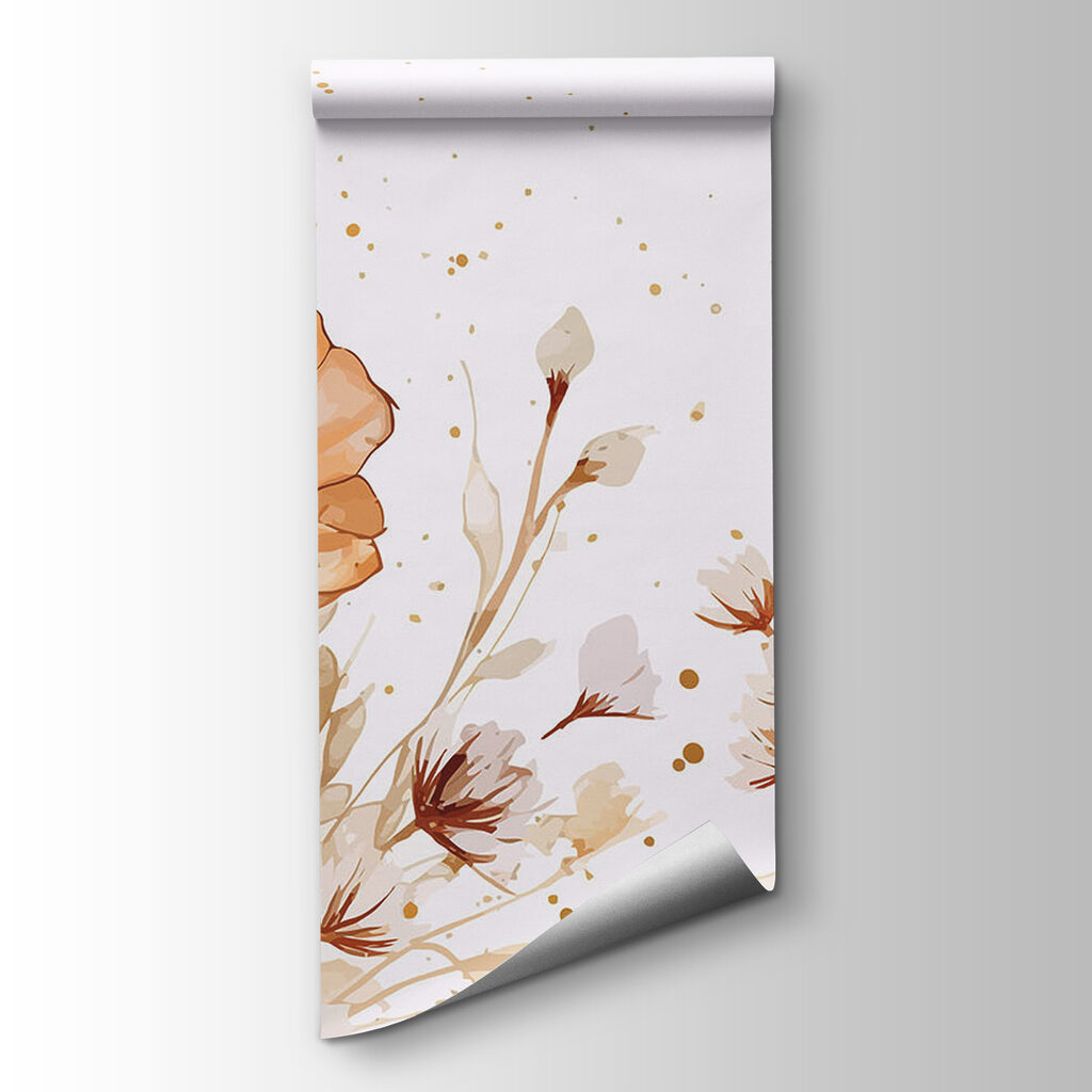 Ochre flowers in watercolour — product view
