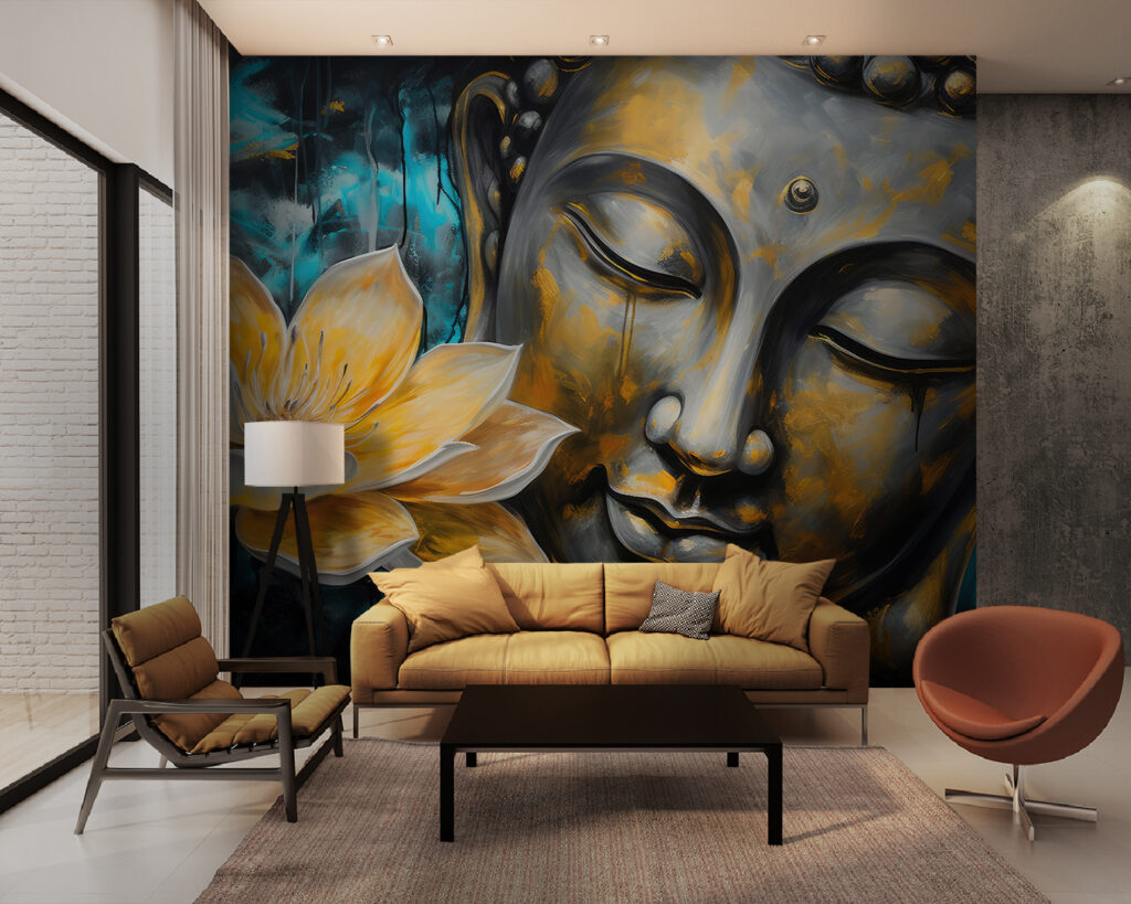 Buddha with gold lotus — interior 1